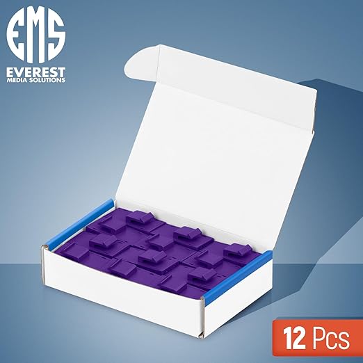 Everest Cat6 RJ45 Keystone Coupler (12-Pack) - Purple - Female to Female - Ethernet Coupler - Cat 6 Compatible with Cat5e