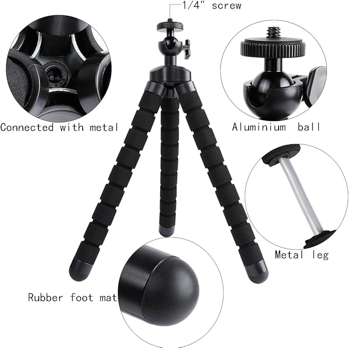 Magnetic Flexible Tripod for iPhone, Mini Bendable Tripod Stand with Wireless Remote for Magsafe, Compatible with iPhone 16 15 Plus Pro Max 14 13 12 Series