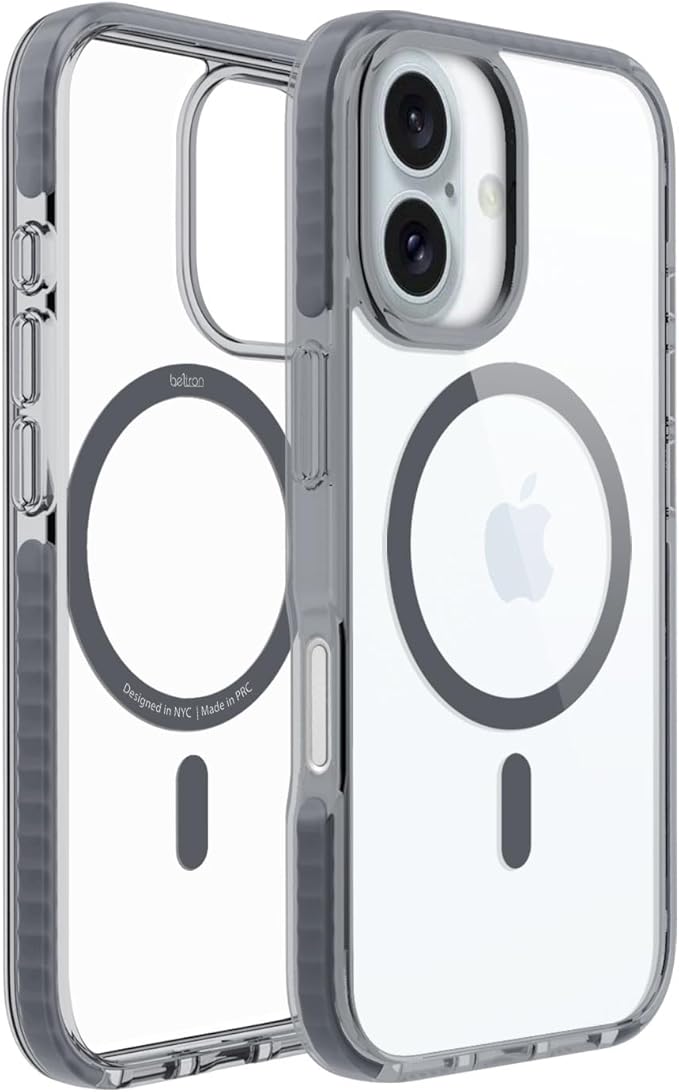 BELTRON Belt Case for iPhone 16 Plus, Slim Protective Transparent Case & Rotating Belt Clip Holster Combo (Compatible with MagSafe)