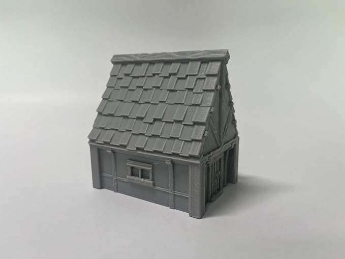 HAUTICO Tabletop Miniature Little Town Building Terrains for RPG War Games - 18mm Scale Scenery with Medieval Style, Dioramas Building Set, Paintable