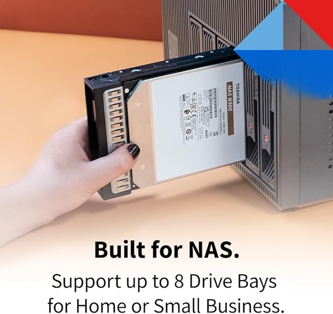 Toshiba N300 6TB NAS 3.5-Inch Internal Hard Drive - CMR SATA 6 GB/s 7200 RPM 512 MB Cache - HDWG760XZSTA
