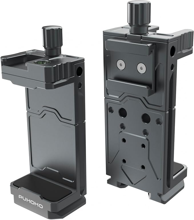 Metal Phone Tripod Mount Adapter Adjustable Phone Mount for Tripod with Arca Base Universal Metal Adjustable Clamp Phone Holder for Tripod (Quick Release Cell Phone Clip)