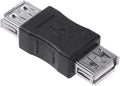 Cmple - USB Female to Female Coupler Adapter Straight Bridge USB 2.0 Type-A Jack to Jack Extension Connector Converter High Speed Data Transfer Charger Cable Extender