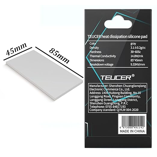 Thermal Pad 14.8 W/mK, 85x45x0.5mm, Non Conductive Heat Resistance High Temperature Resistance, Silicone Thermal Pads for Laptop Heatsink GPU CPU LED Cooler (0.5mm)