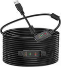 LDKCOK 60FT Active USB Extension Cable 2.0 Male to Female with A Extension chipset Signal Booster - Active Extension/Repeate