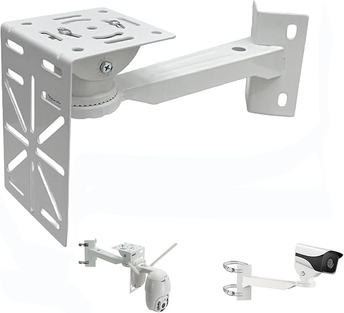 L-Shape Dome Camera Bracket, Wall Ceiling Mount for Security Dome Cameras, Wall Mount,Corner (Vertical Pole Bracket+Hoop 7.8 in )