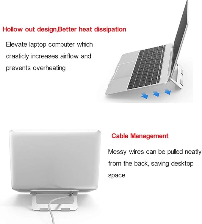 Laptop Stand,Aluminum Portable Foldable Laptop Support Stand Holder Desk Table Mobile Phone Stand for iPad MacBook Pro Air Notebook