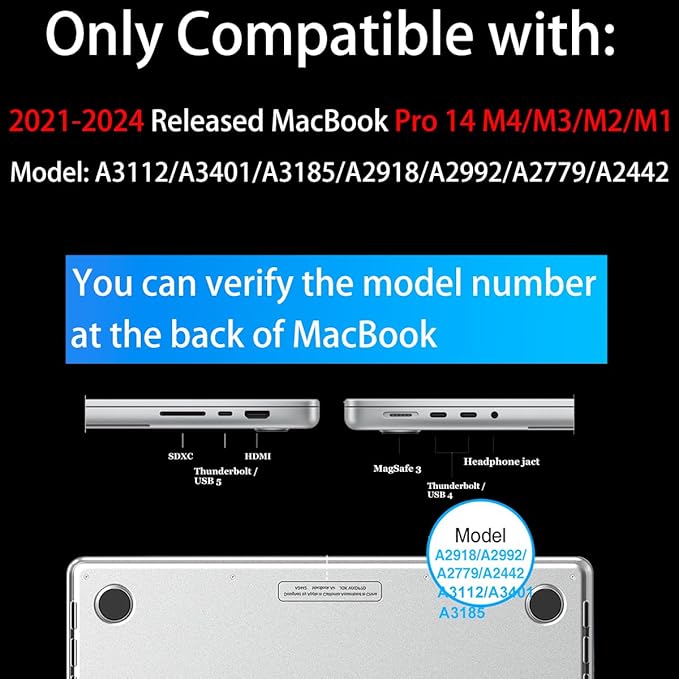 Teryeefi for 2024 2023 2021 MacBook Pro 14 inch Case M4/M3/M2/M1 (Model A3112 A3401 A3185 A2918 A2992 A2779 A2442), Plastic Hard Shell & Keyboard Cover & Type C Adapter - Pink Flower Garden-A