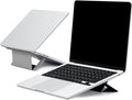 MOFT Laptop Stand for Desk, Adhesive Airflow Laptop Cooling Riser for Heat Dissipation with 2 Adjustable Viewing Angles, Foldable & Portable Computer Stand Compatible with Laptops 11"-16", Cool Grey