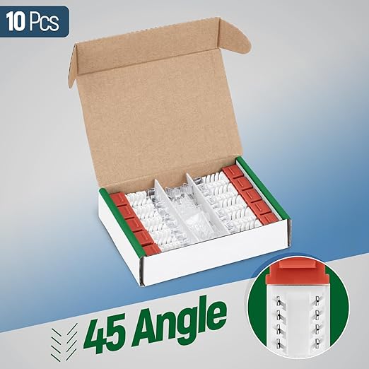 Everest 45° Angled RJ45 Cat6A Keystone Jacks 10-Pack in Orange - Slim Profile Female RJ45 Connectors - Cat 6A Keystone Jack - Compatible with 45° Angled Speed Termination Tool - 45Term (B0BL3GS7ZY)