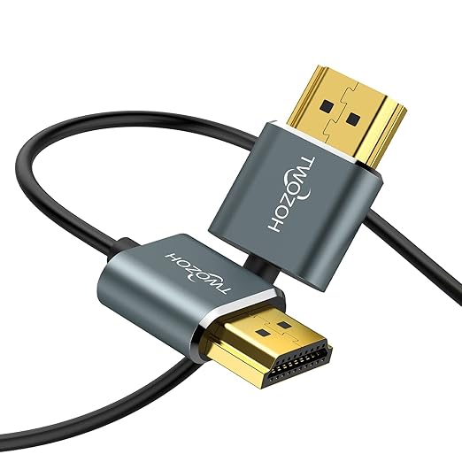 Twozoh Ultra-Thin HDMI to HDMI Cable 10FT, Hyper Slim HDMI 2.0 Cable, Extreme Flexible HDMI Cord Support 3D/4K@60Hz, 2160P, 1080P