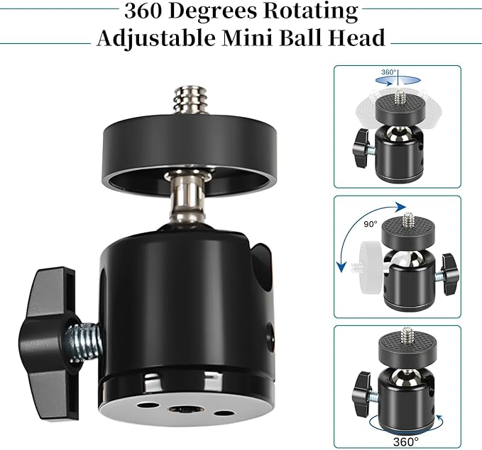 4 Pcs Trail Camera Tree Mount,1/4" x 20 Screw, 360° Rotatable Interface Tree Screw Mounting Bracket for Game Cam, Solar Panels, etc