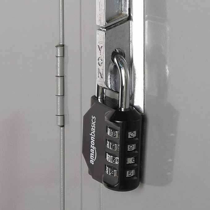 Amazon Basics 4-Digit Combination Lock for Gym and Sports, 2-Pack, Black