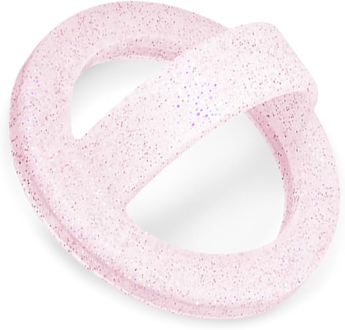 Magnetic Silicone Ring Grip Phone Holder, Loop Grip Phone Holder,Magnetic Phone Loop,Magsafe Phone Grip,Compatible with Magsafe for iPhone 16/15/14/13/12 Series (Pink Sparkle)