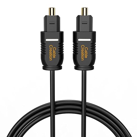 CableCreation Optical Digital Audio Cable, [5-Pack] 6FT Slim Fiber Optic Toslink Optical S/PDIF Cord for Home Theater, Sound Bar, TV, PS4, Xbox, VD/CD Player, Game Console&More, Black/OD:2.2mm