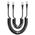 Coiled USBC to USBC Cables for Car 3FT/5FT, USB C to USB C Fast Charging Cables Short Type C Cord for iPhone 16/15/Pro/Plus/Pro Max/Samsung Galaxy S23, Compatible All Type C Devices-Silver 2Pack