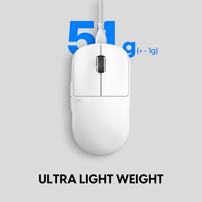 Pulsar Gaming Gears X2 Wired Gaming Mouse, Ultra Lightweight, Optical Switch, 26000 DPI, Motion Sync, PAW3395 Sensor (Medium, Wired, White)