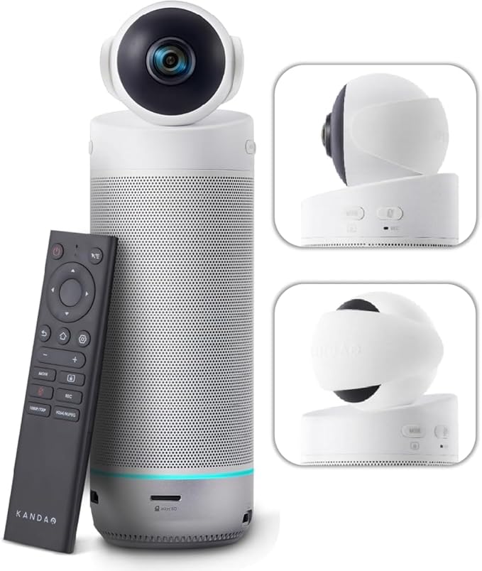 KanDao Meeting S - 180° Standalone Video Conferencing Camera, Microphone & Speaker Video Audio 4-in-one Meeting Camera, AI Smart Framing & Tracking, Hybrid Meeting Room Conference System, Zooming