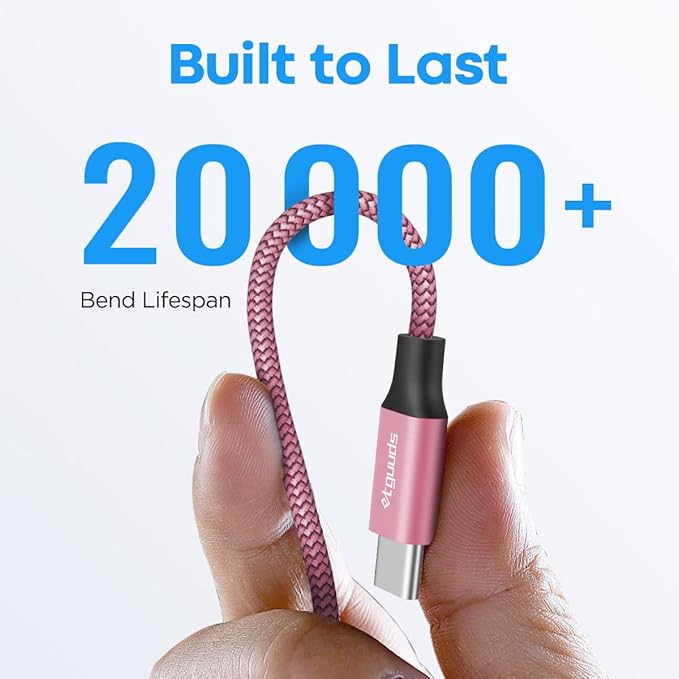etguuds 6ft USB A to USB C Cable 3A Fast Charging, 2-Pack USB A to USB Type C Charger Cord for iPhone 16 15 Pro/Pro Max/Plus, for Samsung Galaxy S24 S23 S22 S21 S20 S10 A55 A54 Flip Note, Moto, Pink