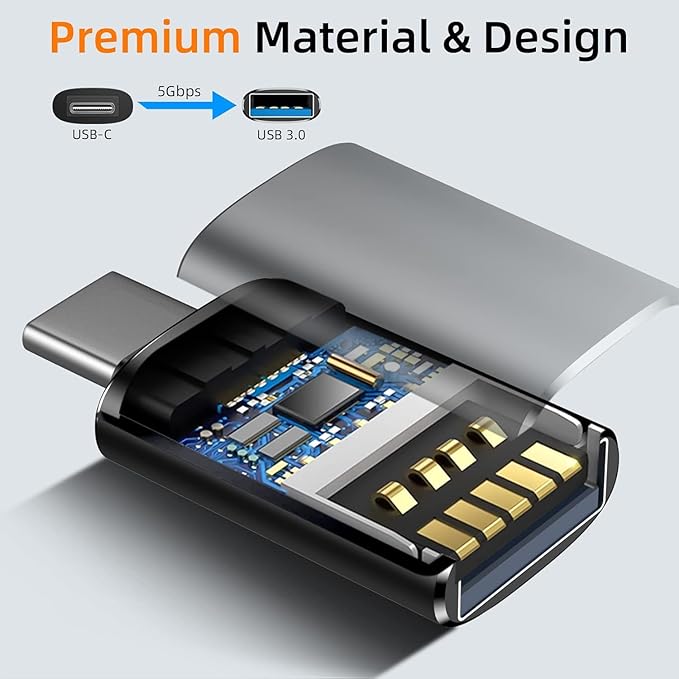 Temdan USB to USB C Adapter 𝟒𝐏𝐚𝐜𝐤,Car Charger OTG Converter Compatible with MacBook Pro Air 2024,Samsung Notebook and More Type C,for iPhone 16 15 14 13 Plus Pro Max,Serial Adapters,OTG Adapters