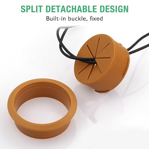 2 Pcs Desk Grommet 2-3/8" / 60 mm, Desk Hole Cover for Cables Grey, Cable Grommet ABS Plastic, Desk Hole Grommet for Home & Office Pc, Detachable Cable Cord Organizer