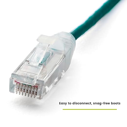 TRUECABLE Cat6 Component Rated Patch Cable, Unshielded (U/UTP), 10ft, Green, 28AWG Solid Copper, Snagless 10G High-Speed Ethernet Cable, PoE++ 4PPoE 100W, UL Listed, RoHS-3, 1 Pack