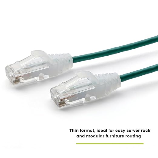 TRUECABLE Cat6 Component Rated Patch Cable, Unshielded (U/UTP), 10ft, Green, 28AWG Solid Copper, Snagless 10G High-Speed Ethernet Cable, PoE++ 4PPoE 100W, UL Listed, RoHS-3, 1 Pack