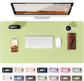 YSAGi Leather Desk Protector, Office Mat, Large Mouse Mat, Non-Slip PU Leather Blotter, Laptop Desk Pad, Waterproof Writing Pad for Office and Home (Peak Green, 47.2" x 23.6")