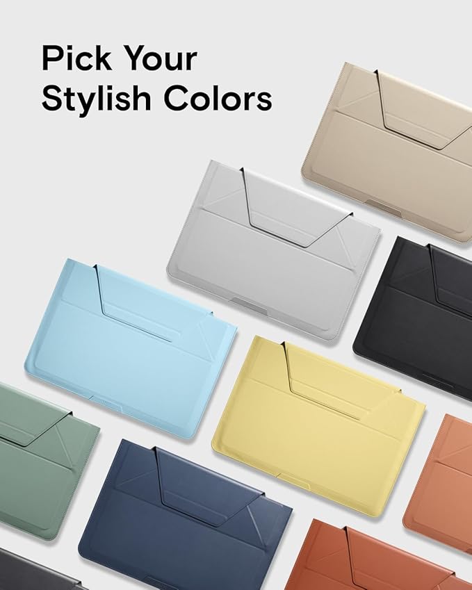 MOFT Laptop Carry Sleeve, 2-in-1 Laptop Bag & Stand for 13" MacBook Air/Pro & Dell/HP/Lenovo/Asus, Stylish Slim Computer Sleeve Bag with Expandable Storage for Computer Accessories, Beach White