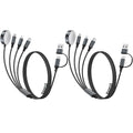 4-in-2 Multi Charging Cable for Apple Watch Charger/Samsung/iPhone Charger,Car/Office/Camping/Travel Essentials,Type C Cable Cord for iWatch Ultra/10-2/iPhone 16-11/Samsung S25-S20,iPad,airPods-Black