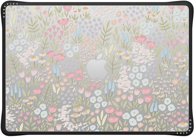 CASETiFY Impact MacBook Air 15" (M2-M4) Case [Cushioned Impact Corners/Scratch-Resistant/Anti-Slip Grip] - Eleanor by Ivory Paper Co - Clear Black