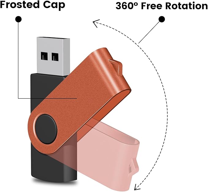 EASTBULL Flash Drive Bulk 4GB USB 20 Pack with Lanyards USB 2.0 Thumb Drive Bulk Memory Stick Swivel Pen Drive for Storage and Backup(4GB 20Pack, Mixed Color)