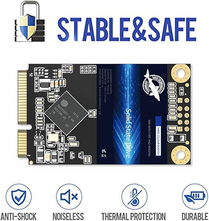 SSD mSATA 256GB Dogfish Internal Solid State Drive High Performance Hard Drive for Desktop Laptop SATA III 6Gb/s (256GB MSATA)