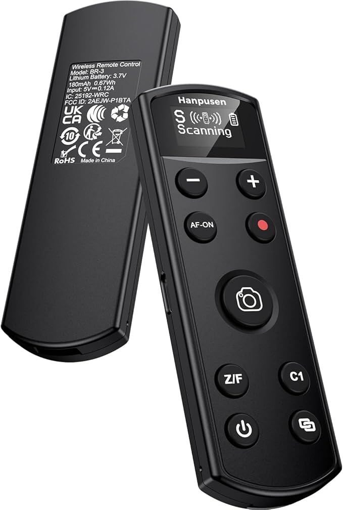 for Sony Camera Remote Control, Hanpusen Rechargeable Wireless Shutter Release with OLED Screen for ZV-E10/ZV-1/A7 III/A7 IV/ZV-1F/A6400/A6700/A6600/A6100/ZV-E1/FX30/A7C II/FX3, Replace RMT-P1BT