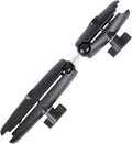 Dual Extension Double Socket Arm with 1" Double Ball Adapter Compatible with RAM B Size Mount and Other 1 inch Industry Standard Device, 360° Rotation Rod for Bike, Truck, Car (10.47" Length)