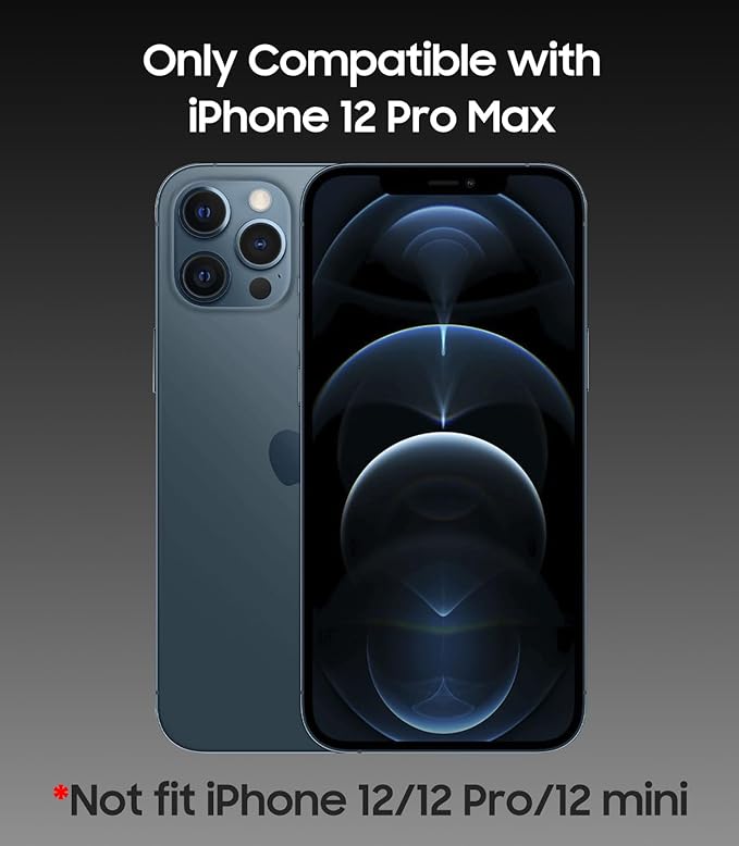 Magnetic for iPhone 12 Pro Max Case, Compatible with MagSafe, Built-in Camera Lens Protector, Logo View, Military Grade Drop Proof Phone Case Cover, Sierra Blue