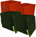 96 Pack Black/RED 12 "X 12 "X1" Acoustic Panels Studio Soundproofing Foam Wedge Tiles,