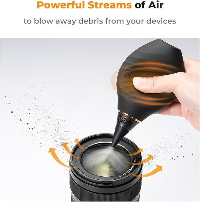 K&F CONCEPT Soft Tip Strong Air Blower, Single Air Intake Camera Lens Blower with Short Nozzle, for Digital SLR Lens Sensor LCD Screens Musical Instruments Keyboards Telescope Filters