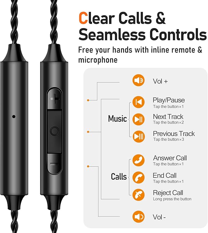 Vibes 202MC USB-C Wired Earbuds - HiFi in Ear Monitor Headphones - Noise Isolating Ear Buds w/ Mic - Clear Sound, Deep Bass & Comfort-Fit Earphones - MMCX to USBC, Silver Plated Cord, Carrying Case