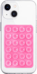 Silicone Suction Phone Case Mount, Non Slip Sticky Phone Grip for Cellphone, Silicon Adhesive Suction Cup Phone Mount, Strong Grip Holder for Selfies and Videos (Pink)