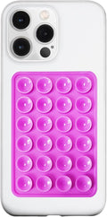 Silicone Suction Phone Case Mount, Silicon Adhesive Phone Accessory for Smartphones, Hands-Free Mirror Shower Phone Holder for Selfies, Tiktok Videos (Purple)