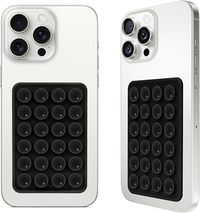 2PCS Silicone Suction Phone Case Mount, Non Slip Suction Cup, Hands-Free Phone Accessories Holder for Selfies and Videos, Silicone Adhesive Stand Sticky for Cell Phone Inkiness