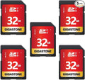 GIGASTONE 32GB SD Card 5-Pack UHS-I U1 Class 10 SDHC Memory Card High-Speed Full HD Video Compatible with Canon Digital Camera, SPYPOINT TACTACAM WOSPORTS Trail Camera, with 5 Mini Cases