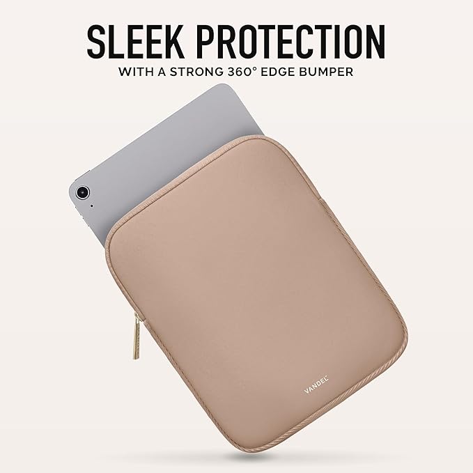 Vandel 9-11 Inch Tablet Sleeve, iPad Sleeve 11 inch Travel Pouch, Fits iPad Pro 11 Inch M4/ 10th Generation 10.9, 9/8th Gen 10.2/ Air 11" 5/4/3 10.9"/10.5", Pro 11 M2, Tab S8/S9