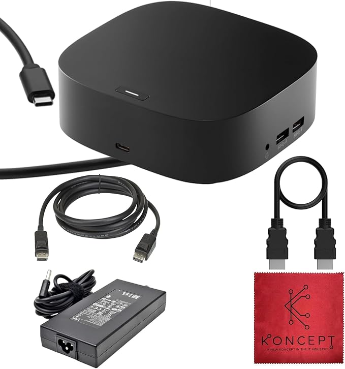 Docking Station for Laptop Dual Monitor and Charging, 5TW10AA / 5TW10UT / 5TW10AA#ABB USB-C G5 Dock with 120W + HDMI Cable + DisplayPort Cable