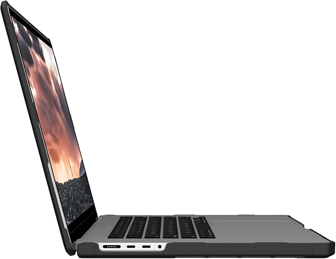 URBAN ARMOR GEAR UAG Designed for MacBook Pro 16 inch Case 2023-2024 M4 M3 Max/Pro (A2991 A3403 A3186) Rugged Lightwieght Touch ID Military Grade Dropproof Plyo Laptop Cover, Translucent Clear Ice