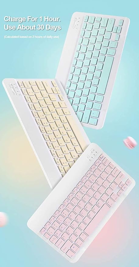 AnMengXinLing Keyboard Case for iPad Air 11 inch (M3 2025/M2 2024) with Mouse, Case for iPad Air 5th/4th Gen with Keyboard Cover with Pencil Holder, Green