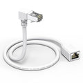 Right Angle Ethernet Extension Cable UPangle 1.5ft-White, 90 Degree CAT6 Ethernet Patch Cable RJ45 LAN Cable Extender Male to Female Connector for Router Modem Smart TV PC Computer Laptop