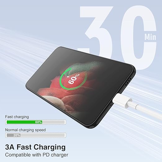 3-Pack 6.6FT 60W USB C to USB C Cable, Type C to Type C Cable,Fast Charging Cable for iPhone 16 15 Pro Plus Pro Max，for Galaxy S24 S23, for iPad Pro/Air, for MacBook Pro/Air and More