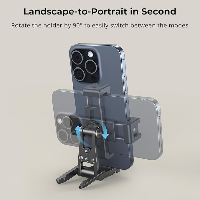 SmallRig Metal Phone Tripod Mount with Quick Release Adapter for Arca and Cold Shoes, Universal Cell Phone Stand for Desk, for DJI RS 3 mini Stabilizer, for iPhone - 4611